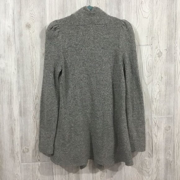 Anthropologie Meguro River Wool Knit Open Front Pleated Puff Shoulder Cardigan M - Picture 2 of 12